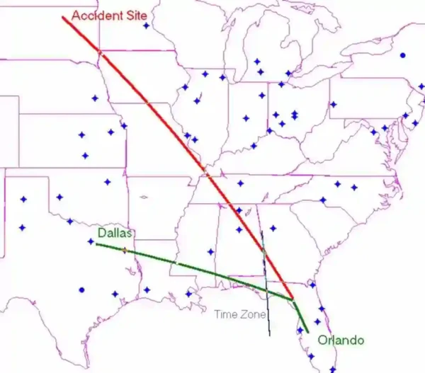 Lear Jet N47BA Flight Path After Becoming Hypoxic