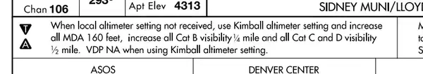 Alternative Altimeter Setting