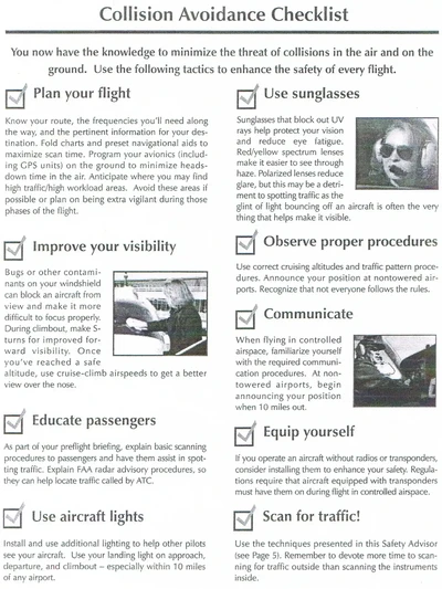 Collision Avoidance Checklist
