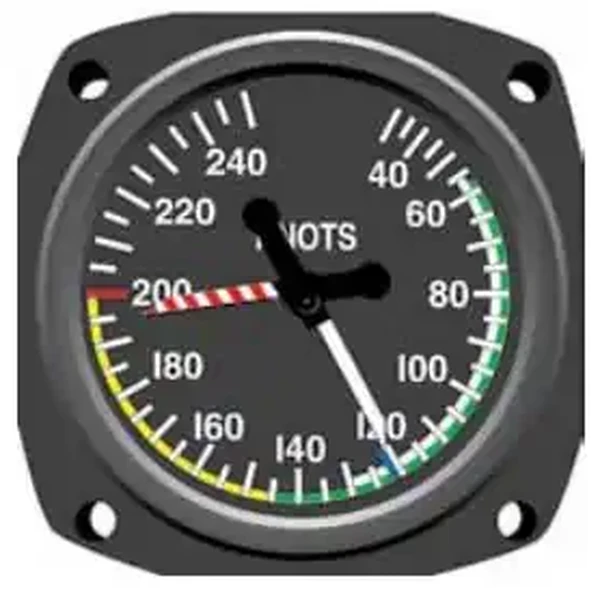 Instrument Flying Handbook, A maximum allowable airspeed indicator has a movable pointer that indicates the never-exceed speed, which changes with altitude to avoid the onset of transonic shock waves