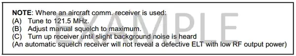 Emergency Locator Transmitter Testing Instructions Example