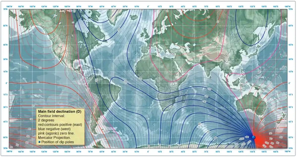 Pilot Handbook of Aeronautical Knowledge, Isogonic Lines of Variation