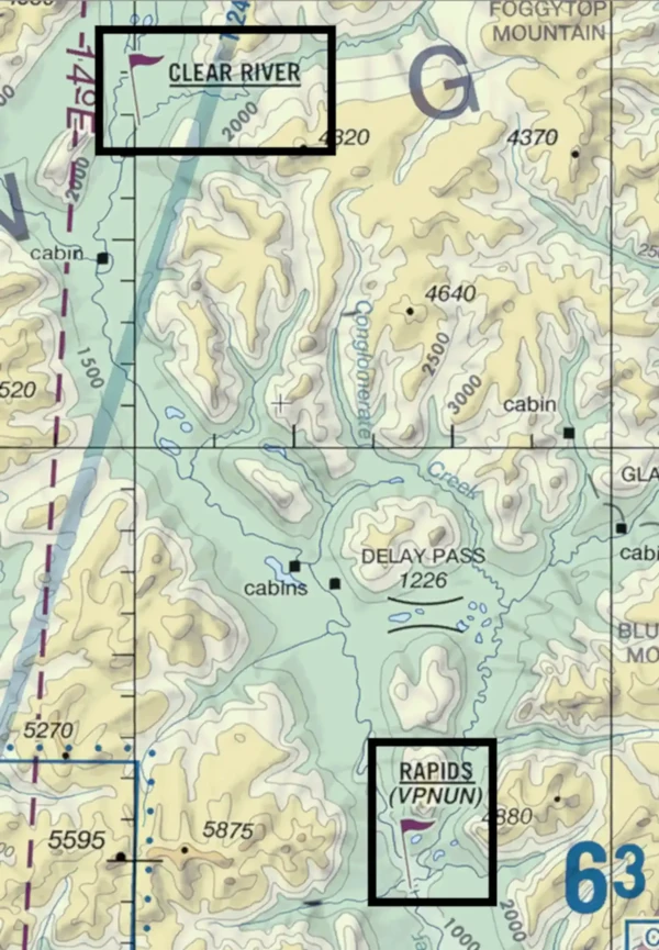 Skyvector, Mountain Pass Waypoint Examples