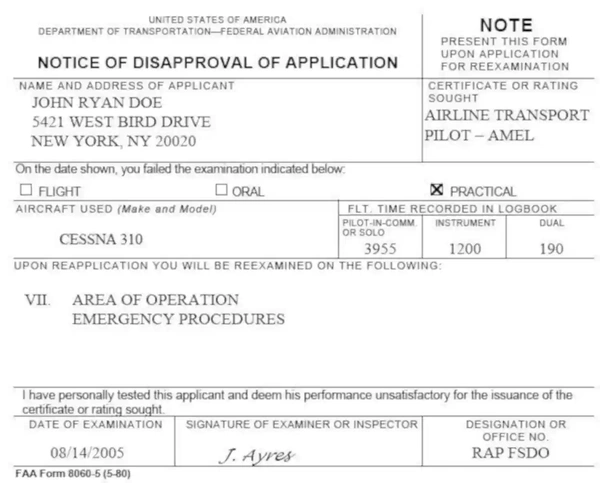 Notice of Disapproval
