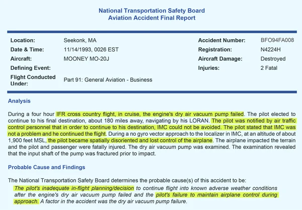 NTSB Accident Report.