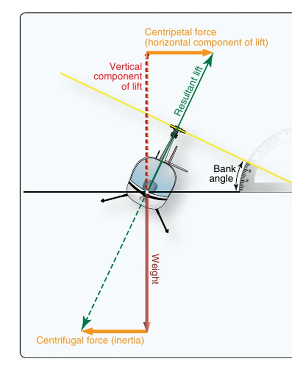Forces during turning flight.