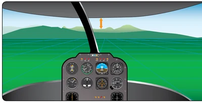 Maintain straight-and-level flight by adjusting the rotor