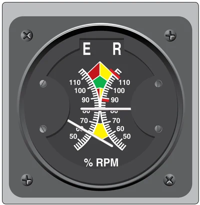 A split-needle tachometer condition.