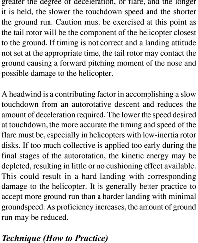 Straight-in autorotation.