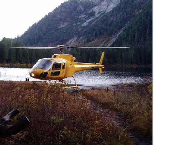 Search and rescue helicopter landing in a confined area.