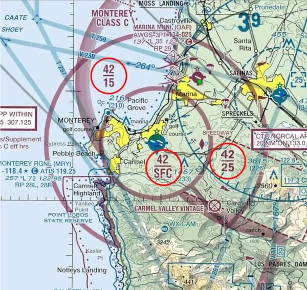Examples of Class Charlie Altitudes