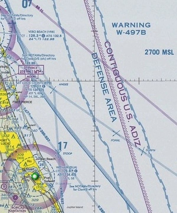 Warning Area Depicted