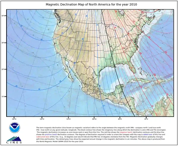U.S. Declination Map