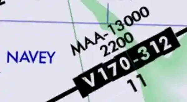 Skyvector.com, Maximum Authorized Altitude Symbology Example