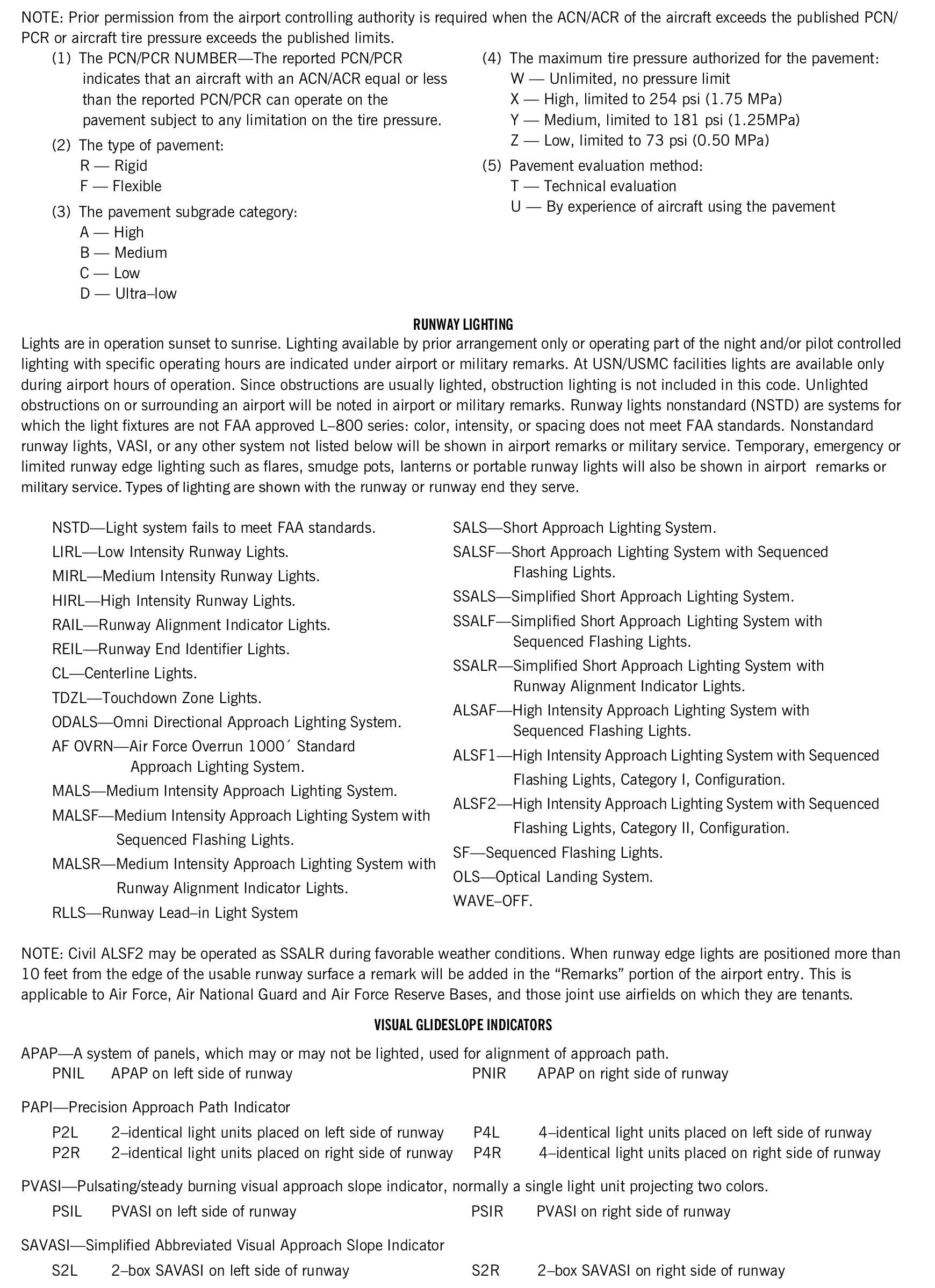 FAA printed legend for item 19, Runway data, printed page 16. The text version is above.