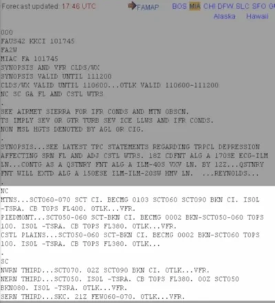 VFR Clouds and Weather Example