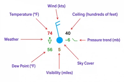 Aviation Weather Handbook, Aviation Station Plot Models