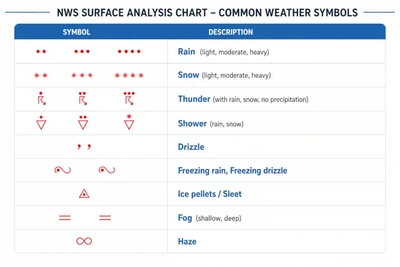 Aviation Weather Handbook, Common Weather Symbols