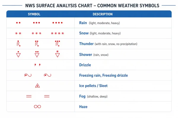 Aviation Weather Handbook, Common Weather Symbols