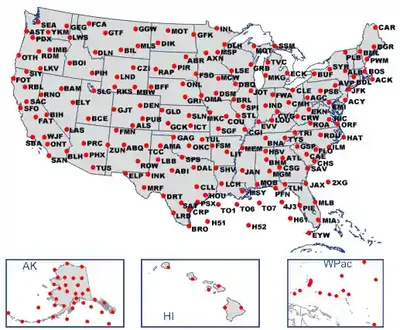 Winds and Temperatures Aloft Forecast Stations